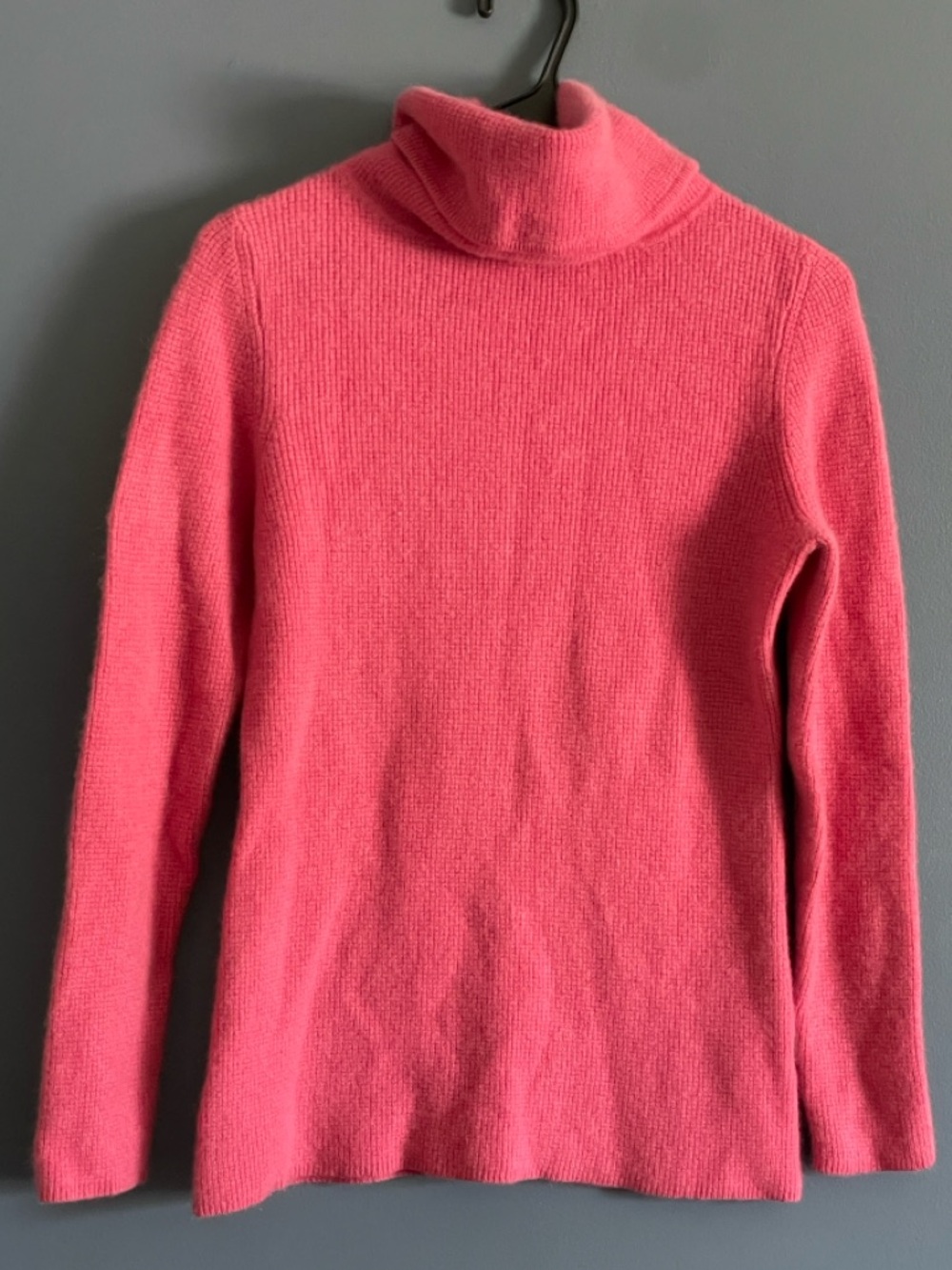 L.L. Bean Coral Pink Cashmere Turtleneck Sweater
